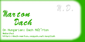 marton dach business card